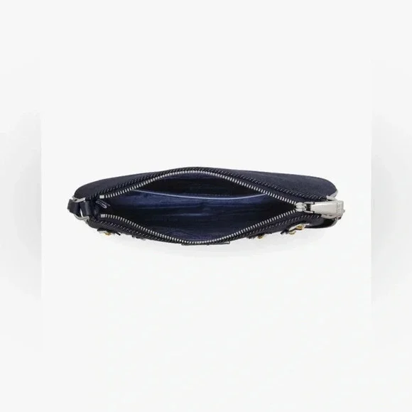 Sam Icon Floral Embellished Denim Mini Pochette